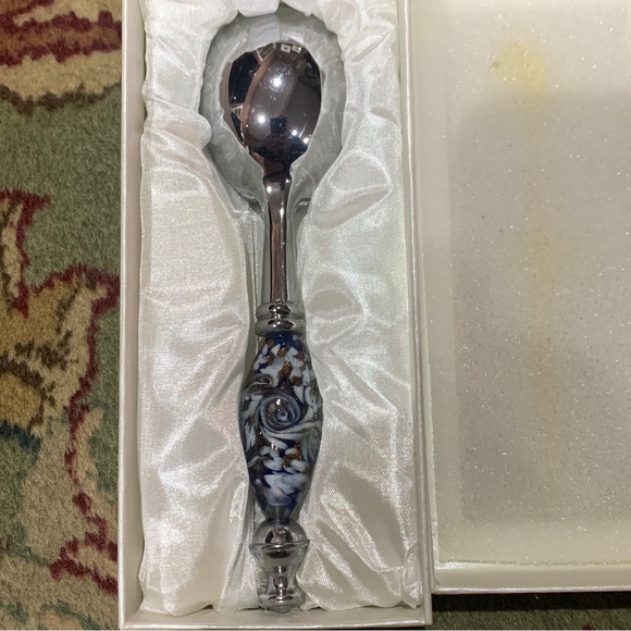Murano Art Deco Collection Ice Cream Scoop With Decorative Glass Handle - Picture 3 of 7